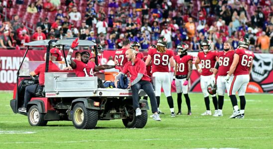 Le receveur vedette des Buccaneers se blesse gravement à la jambe lors du MNF