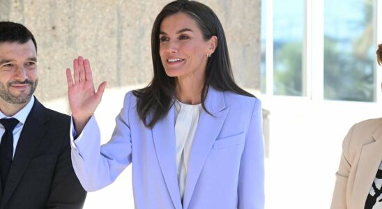 La reine Letizia éblouit en lilas lors d'un événement sur l'accessibilité audio à Madrid.