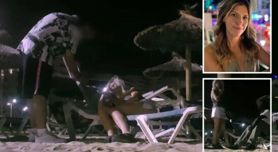 "Chilling Encounter: Magaluf Predators Target Drunk Brit Woman on Beach" "Encounter troublant : Les prédateurs de Magaluf ciblent une Britannique ivre"