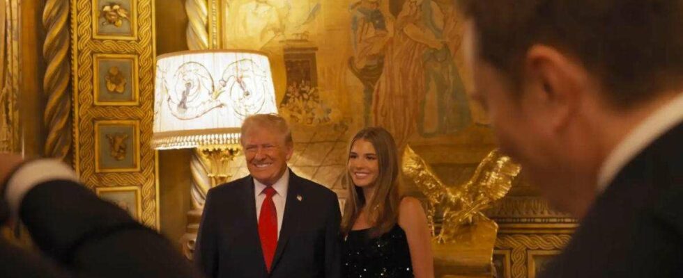 Titre : La petite-fille de Trump, Kai, 17 ans, dévoile le luxe du complexe Mar-a-Lago avec un aperçu exclusif : succès d'Abba 'Money', décor en or et marbre, et mur de téléviseurs.