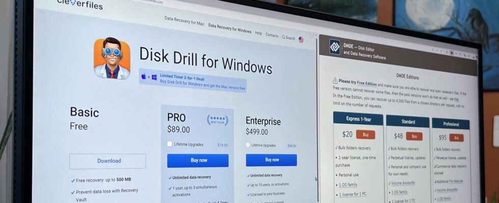 Comparatif entre Disk Drill et DMDE : quelle est la meilleure solution de récupération de données sans abonnement ?