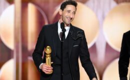 Adrien Brody célèbre le sacrifice de sa famille immigrée lors de la réception de son premier Golden Globe pour 'The Brutalist'